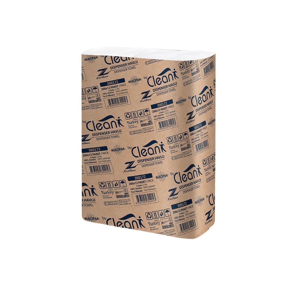 Rulopak By Clean Z Katlama Havlu Kağıt 2 Katlı 200 Yaprak 12'Li