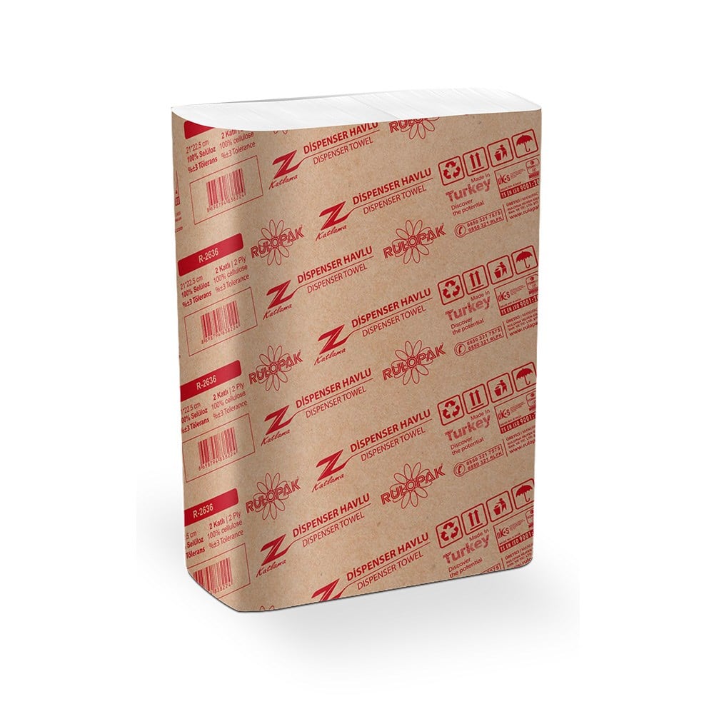 Rulopak By Clean Z Katlama Kağıt Havlu 2 Katlı 130 Yaprak 12'Li Paket |  Rulopak