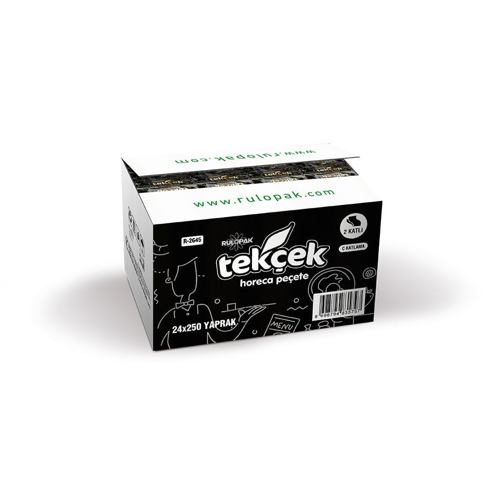 Rulopak Tekçek Horeca Dispenser Peçete 2 Katlı 250 Yaprak 24'Lü
