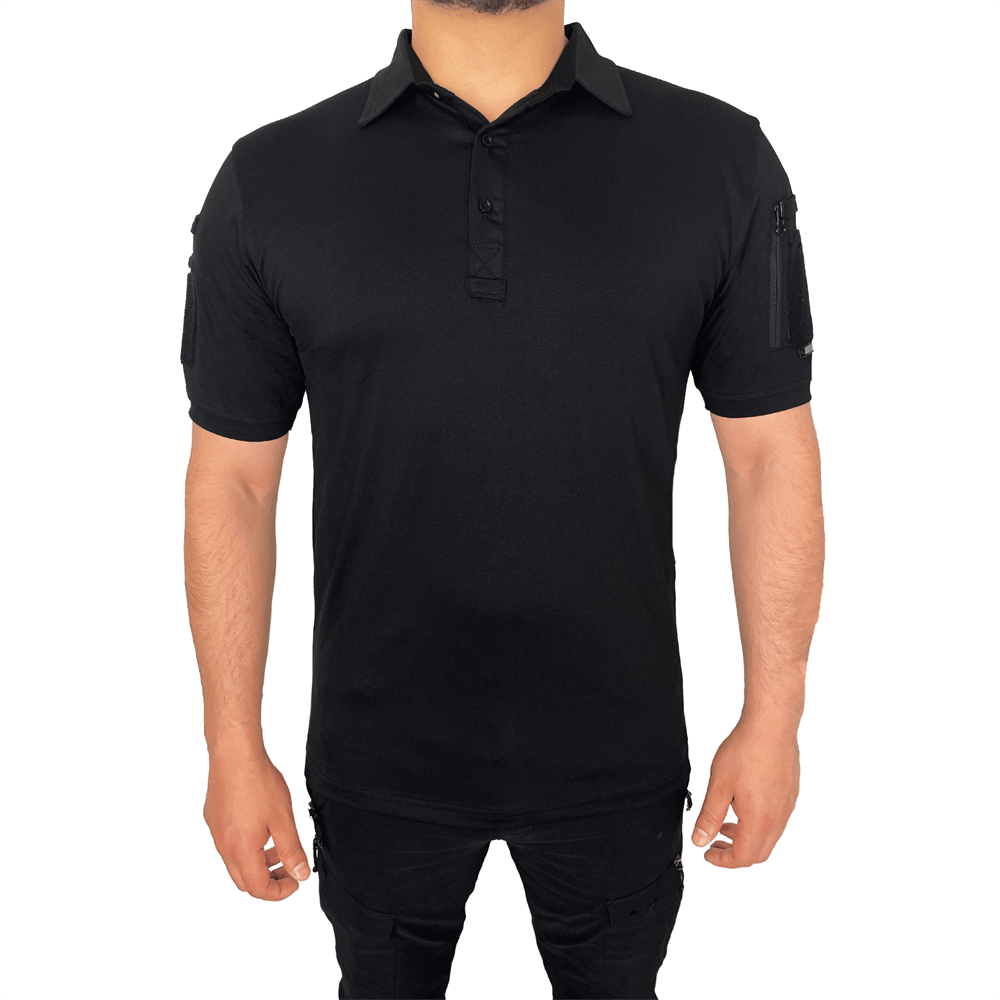 2 Cepli Polo Yaka Kısa Kollu Taktik T-Shirt Siyah | Taktik Tişört Modelleri  Ve Fiyatları