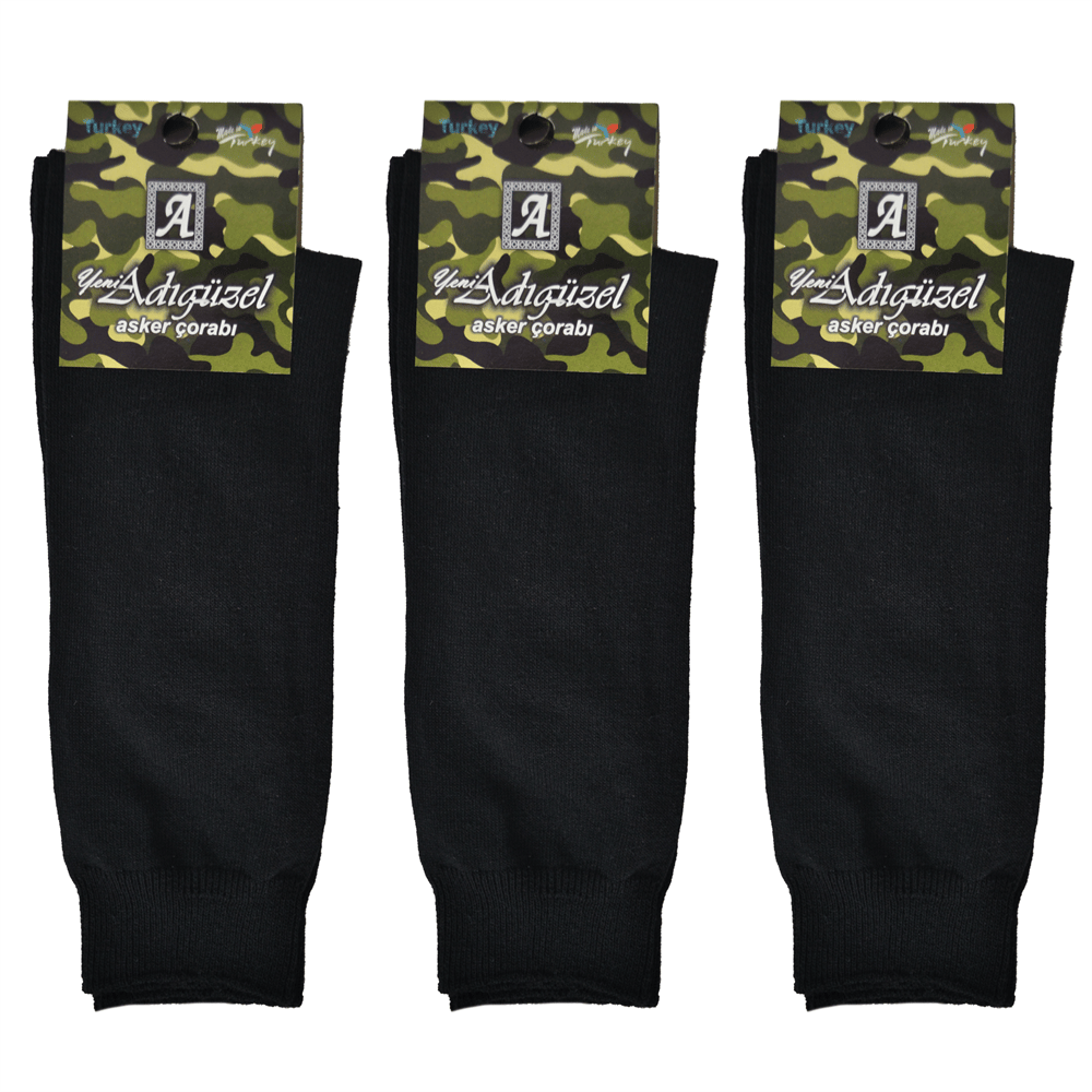 3'lü Adıgüzel Yazlık Siyah Asker Çorabı, Ayakkabı / Bot Çorabı | Asker  Çorapları | Şimşekoğlu Askeri