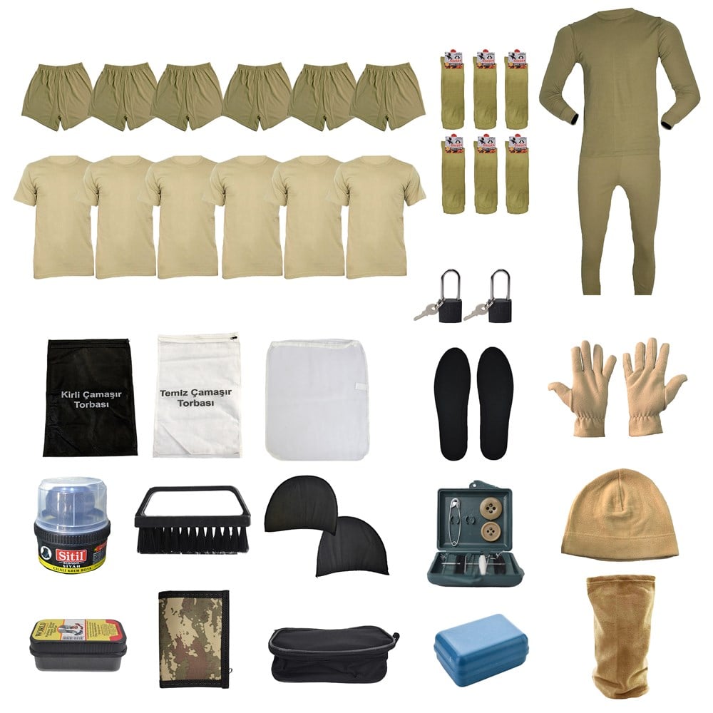 6'lı Temel Asker Seti, Acemi/Bedelli Kışlık Askeri Malzeme Paketi |  Şimşekoğlu Askeri Malzeme