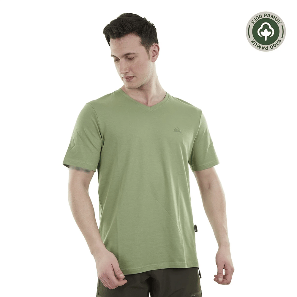 Alpinist Vortex Erkek T-Shirt Yeşil, V Yaka Tişört | V Yaka T-Shirt  Modelleri Ve