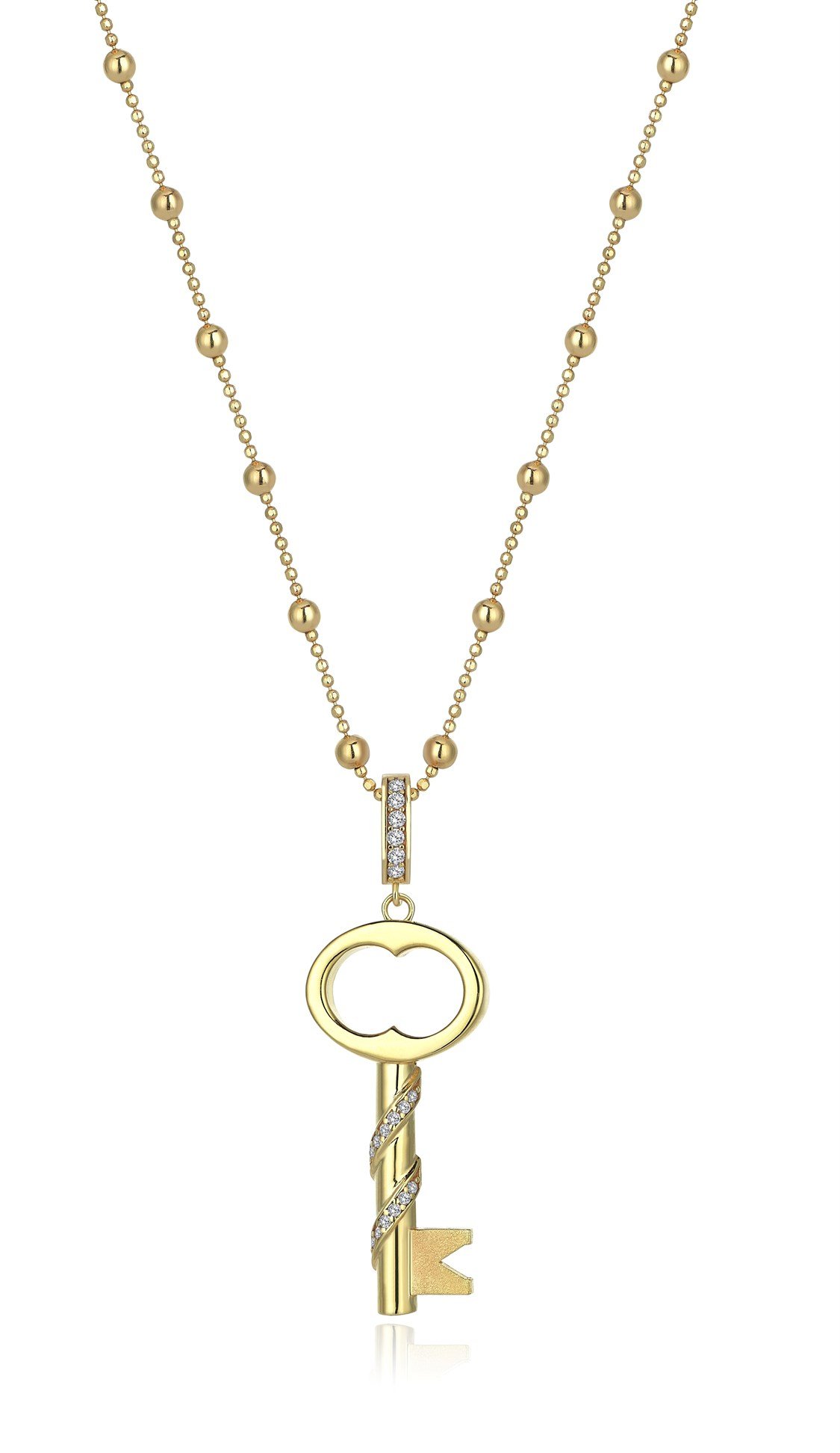 Odda75 Rumi Key Charm Necklace in Sterling Silver with Gold Plated