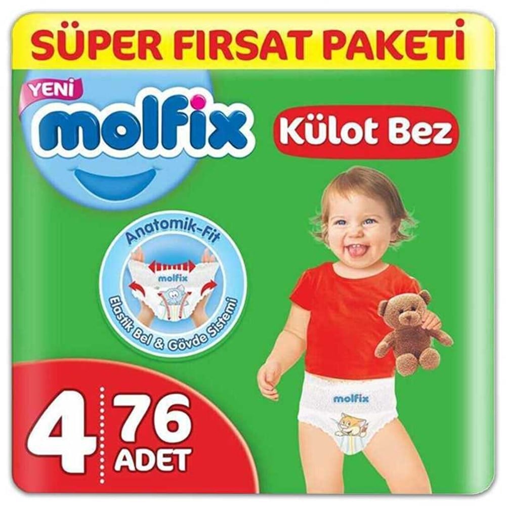 Molfix 4 Numara Külot Bez Süper Fırsat Paketi 76 Adet