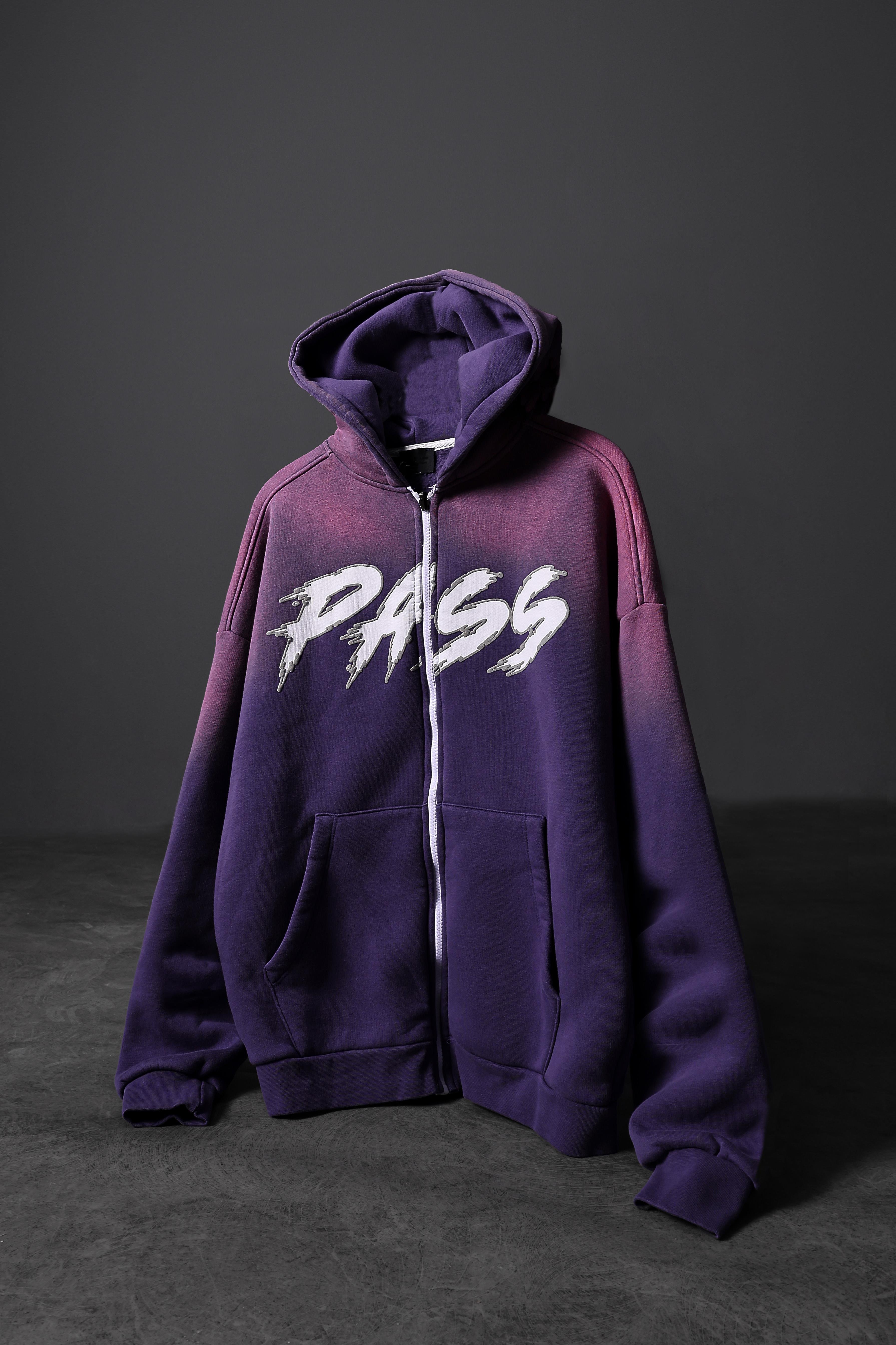 洋楽 the start it Slatra – Pass Full Zip Özel Yıkamalı Oversize Kapüşonlu Sweatshirt