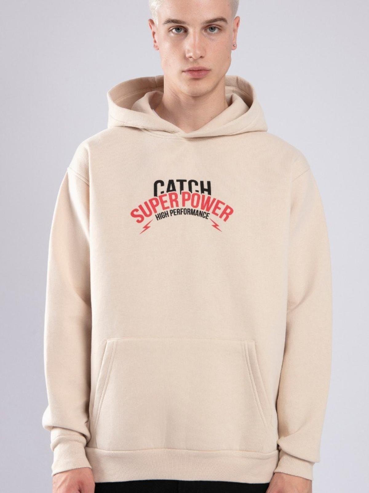 Men printed hoodie wholesale Cream color