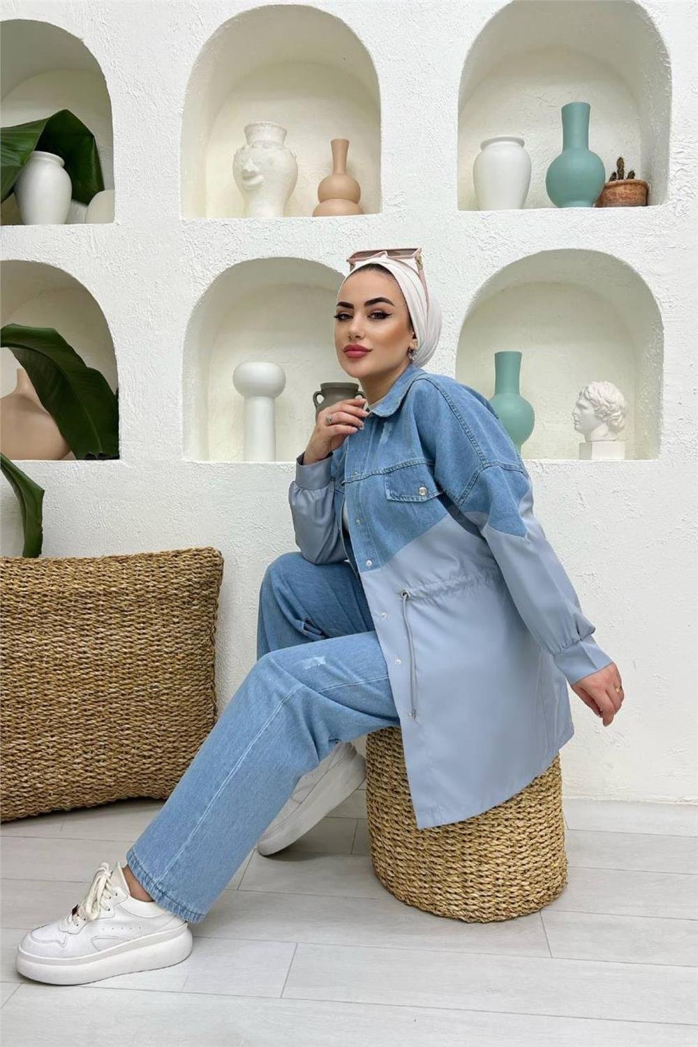 Jean suit for ladies hot sale