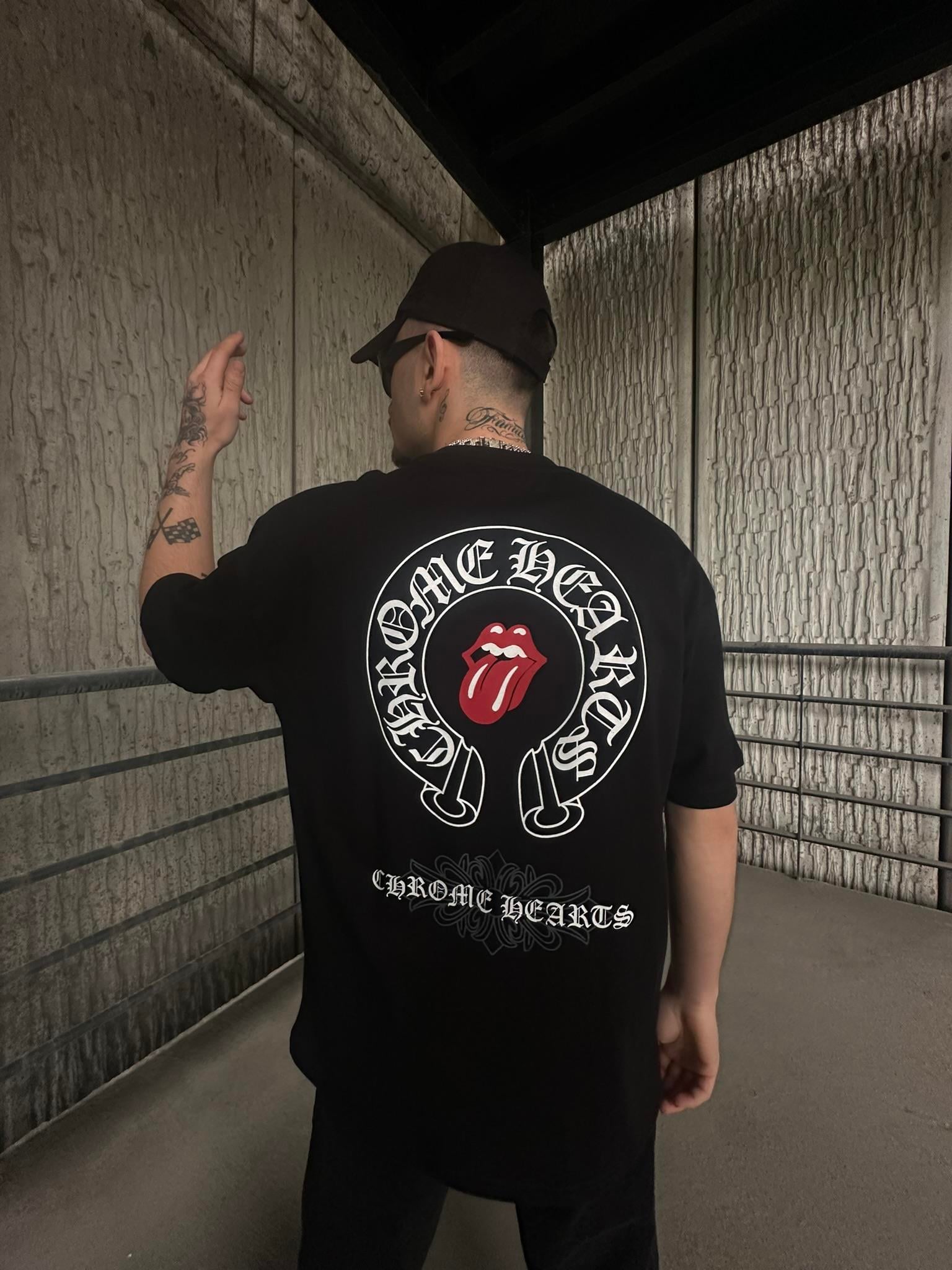 CHROME HEARTS ブラックTシャツ 120/2T Chrome Hearts Oversize T-Shirt Siyah
