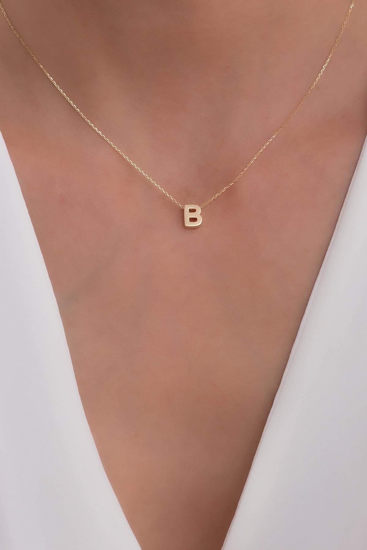 Gold b store necklace