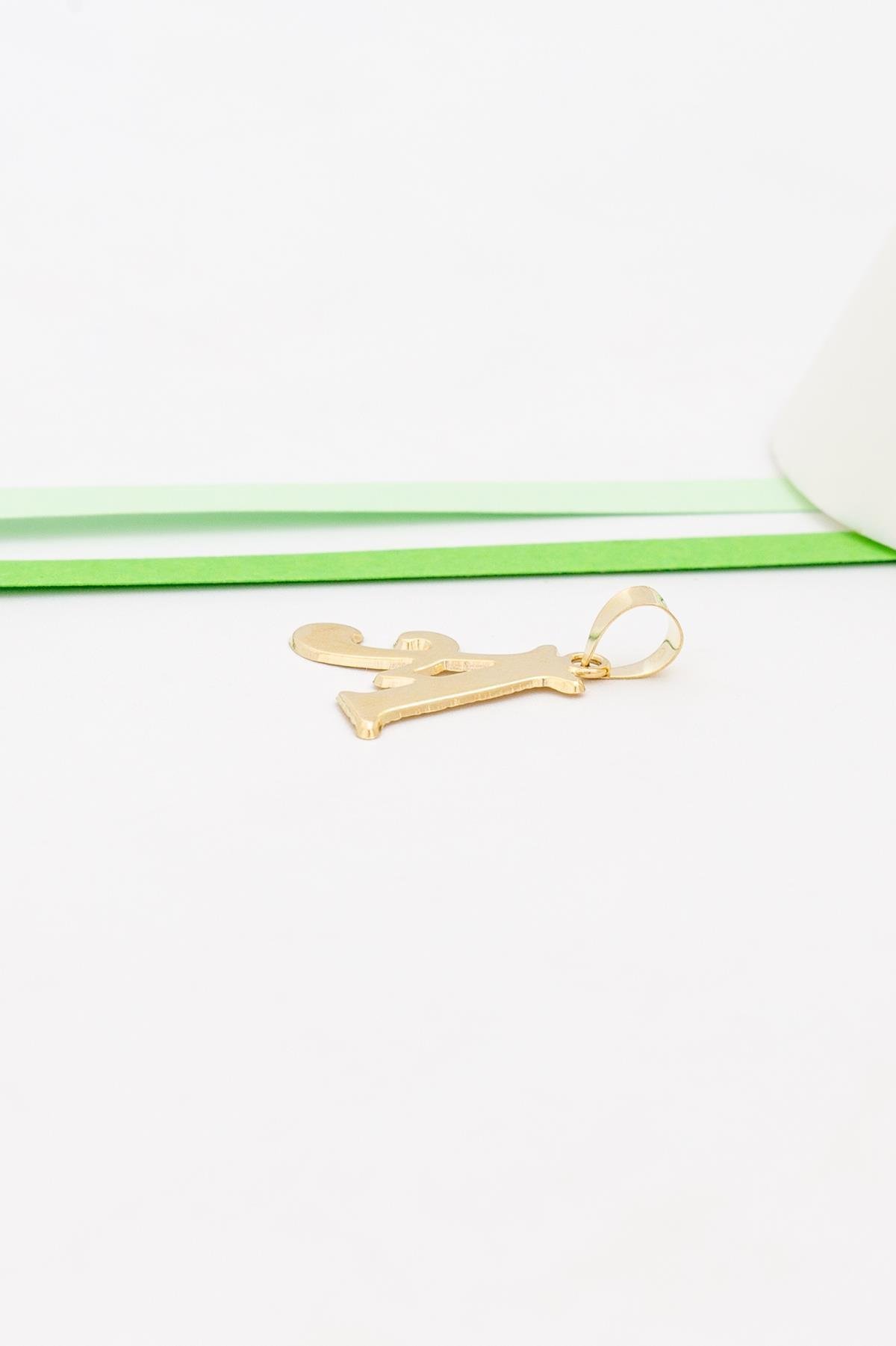 14K Solid Gold Letter A Cute Pendant