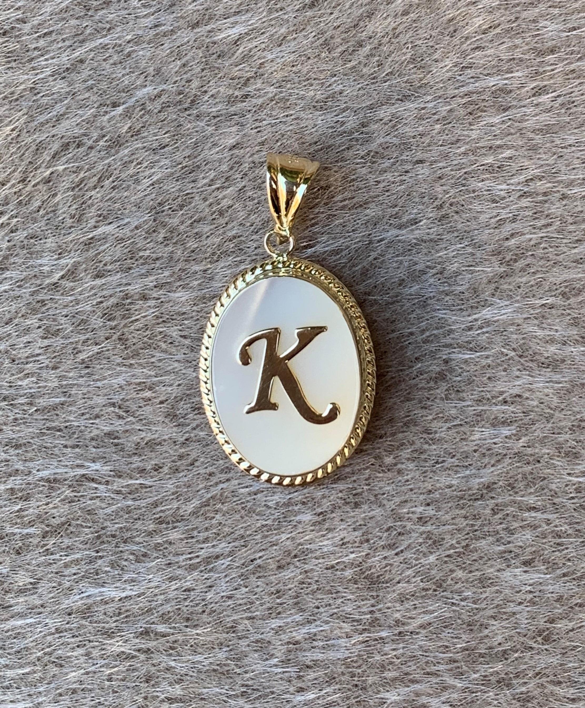 K letter pendant gold online