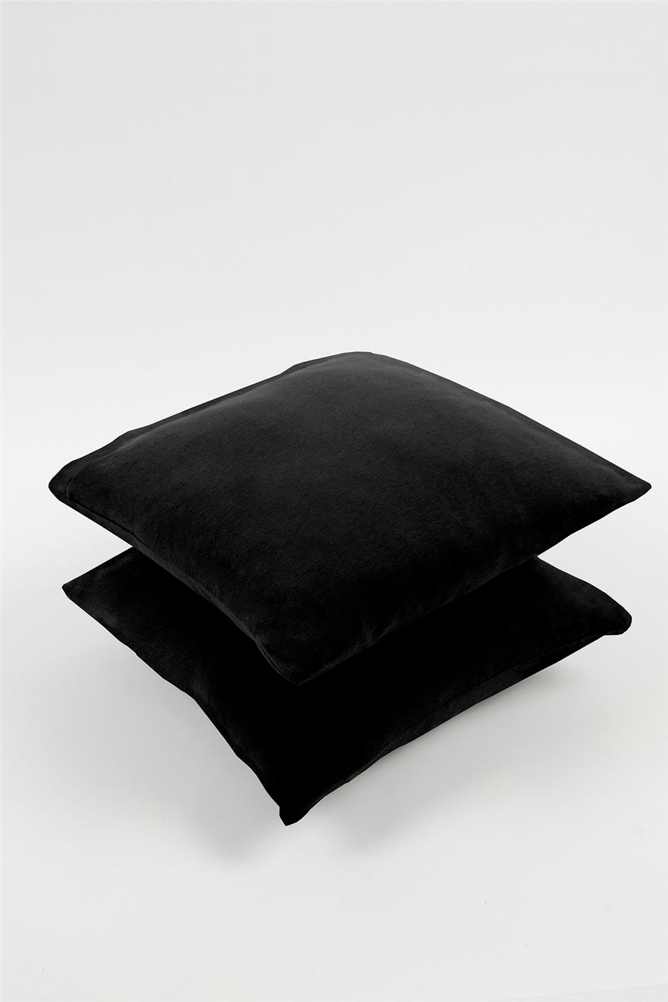 Yastık Kılıfı Siyah Fermuarlı 2'li Paket (50x50 cm) - NOBLANC