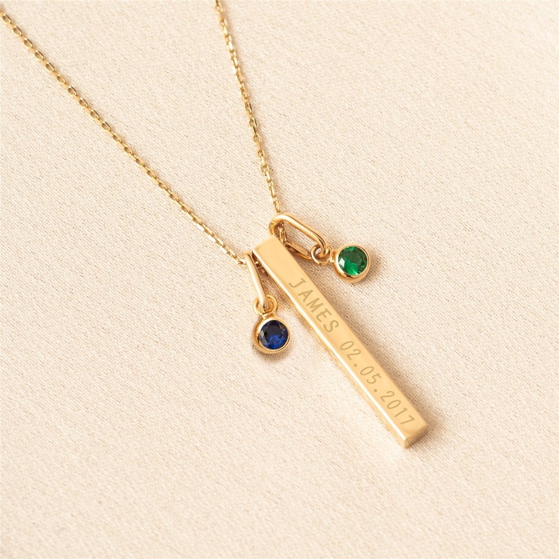 Solid gold name bar necklace clearance