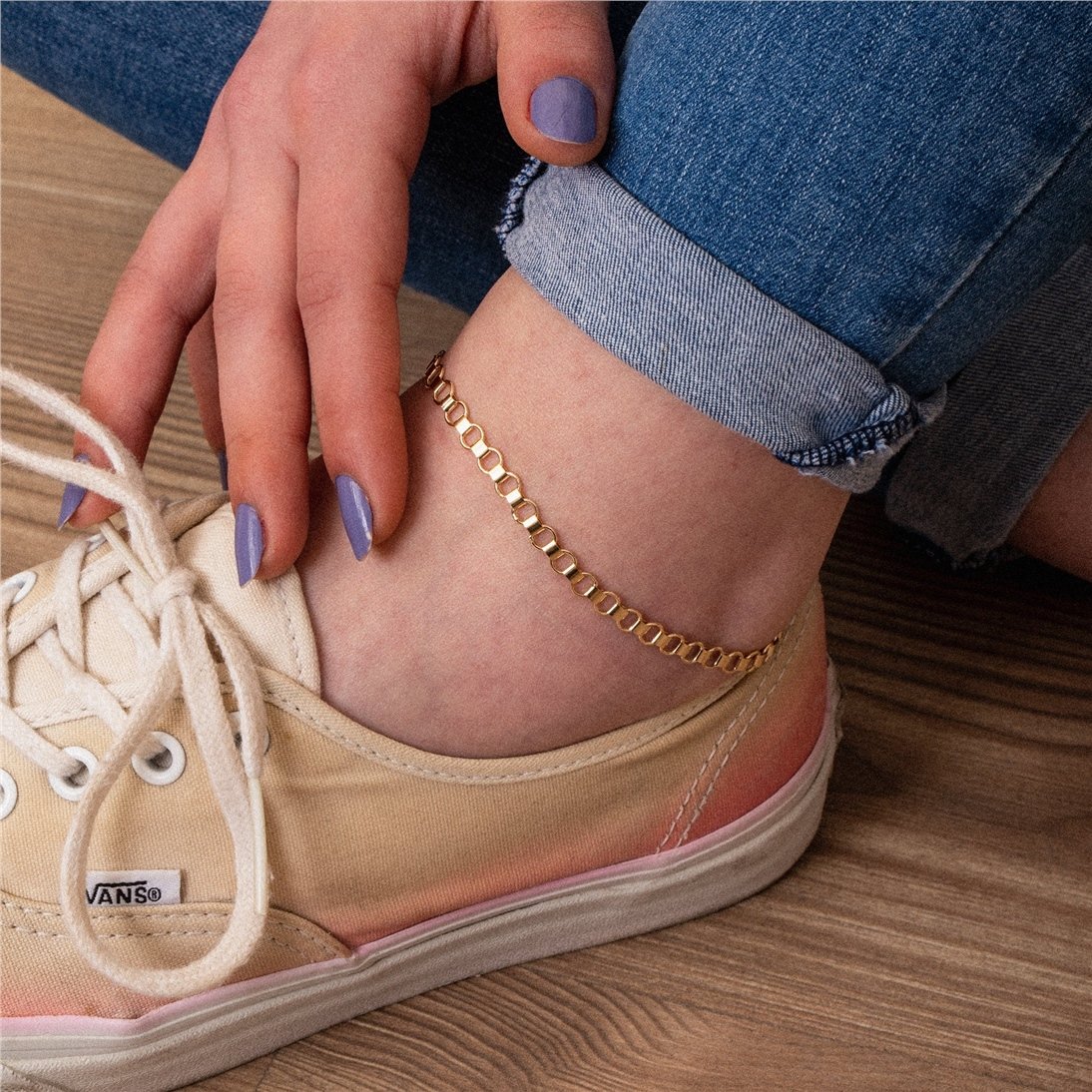 Solid Gold Chunky Chain Anklet ET1215897477 Goldstore
