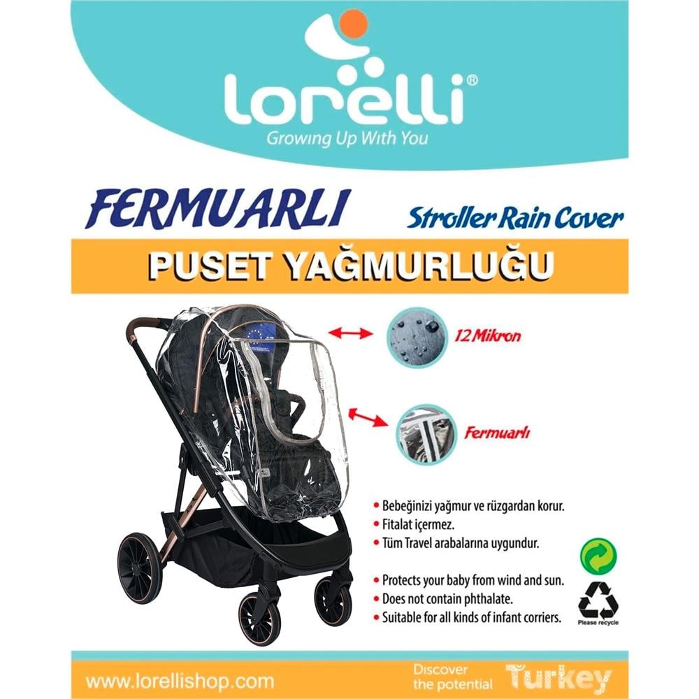 Lorelli Travel Sistem Fermuarlı Bebek Arabası Yağmurluğu | lorellishop.com
