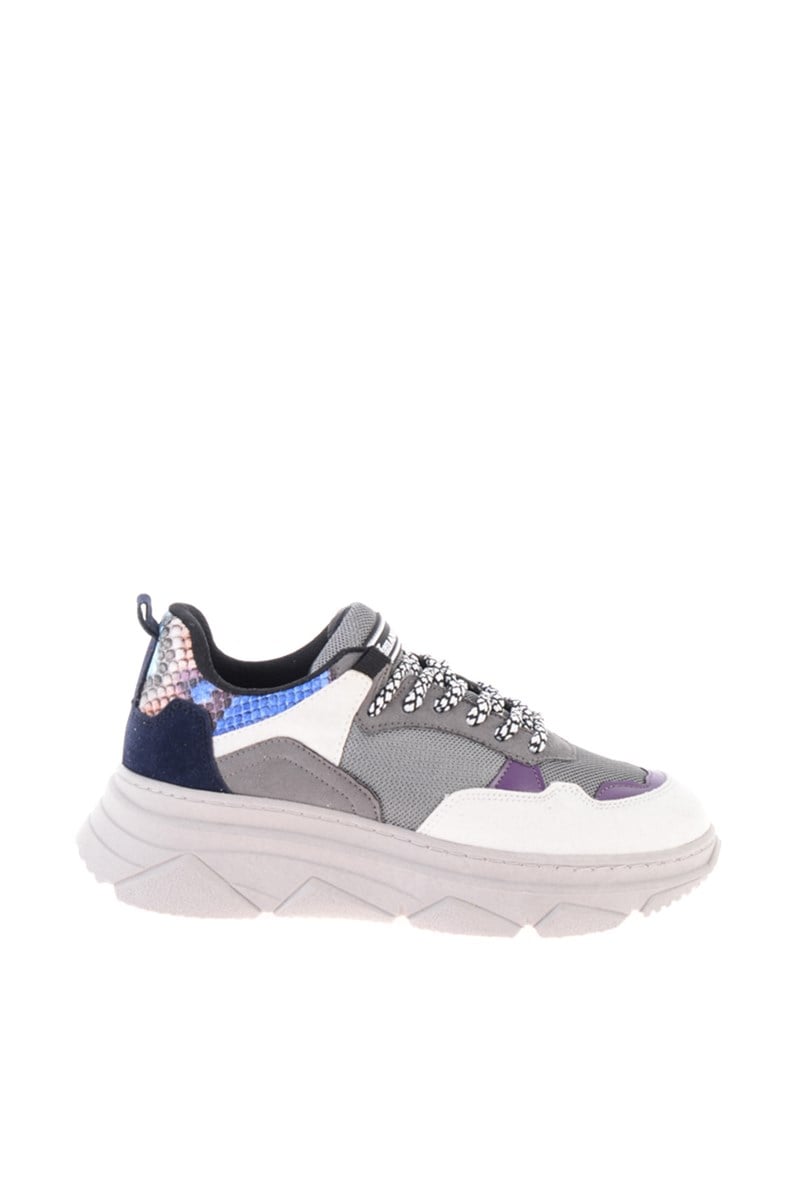 Açıkgri/Mor Yılan Kadın Sneaker | Bambi