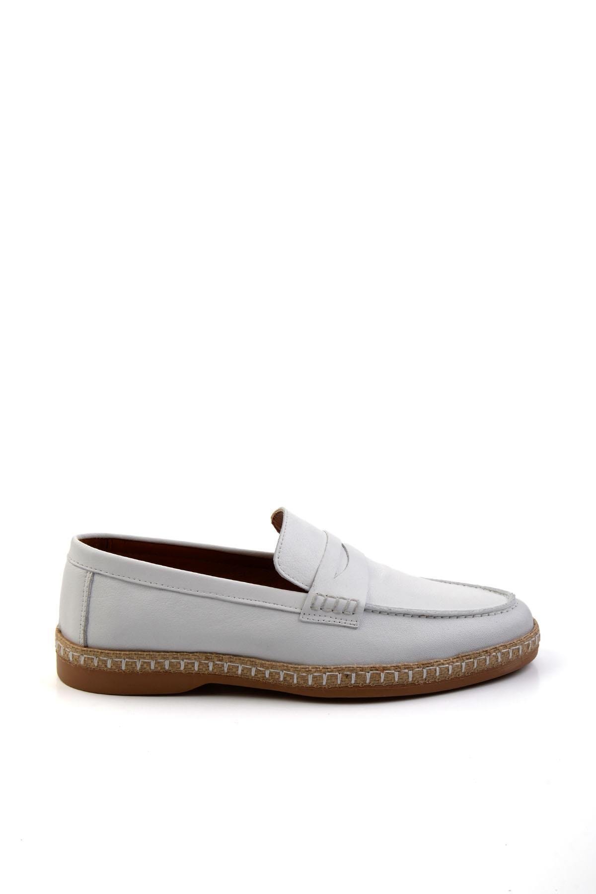 Beyaz Leather Erkek Espadril E01079709003
