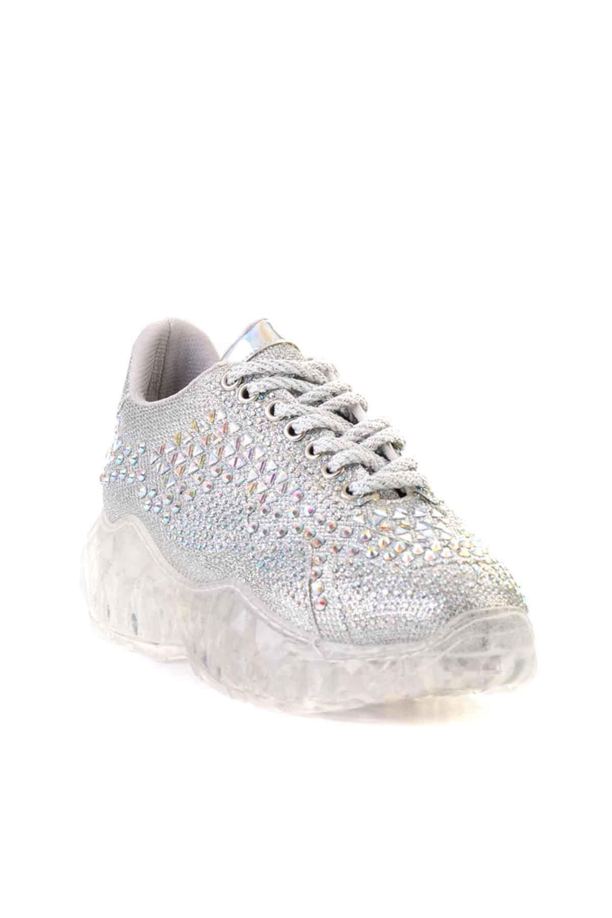 Gümüş Taşlı Kadın Sneaker L0639181087