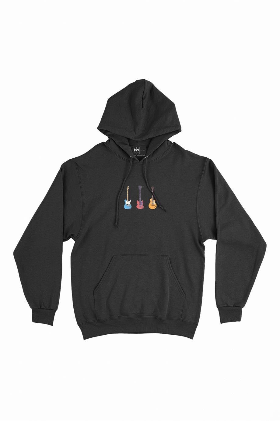 Rock Gitar Tasar ml Minimal Kap onlu Sweatshirt Hoodie Ucretsiz Kargo