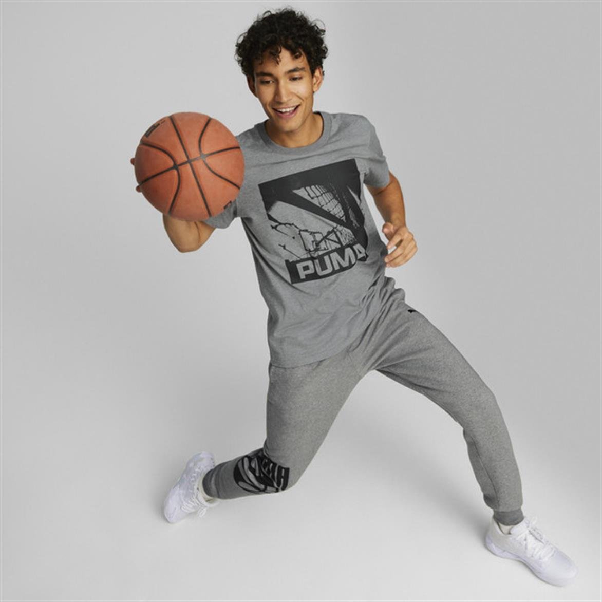 Puma Posterize Sweat Pant Gri Erkek Basketbol Eşofman Altı - Fast Spor