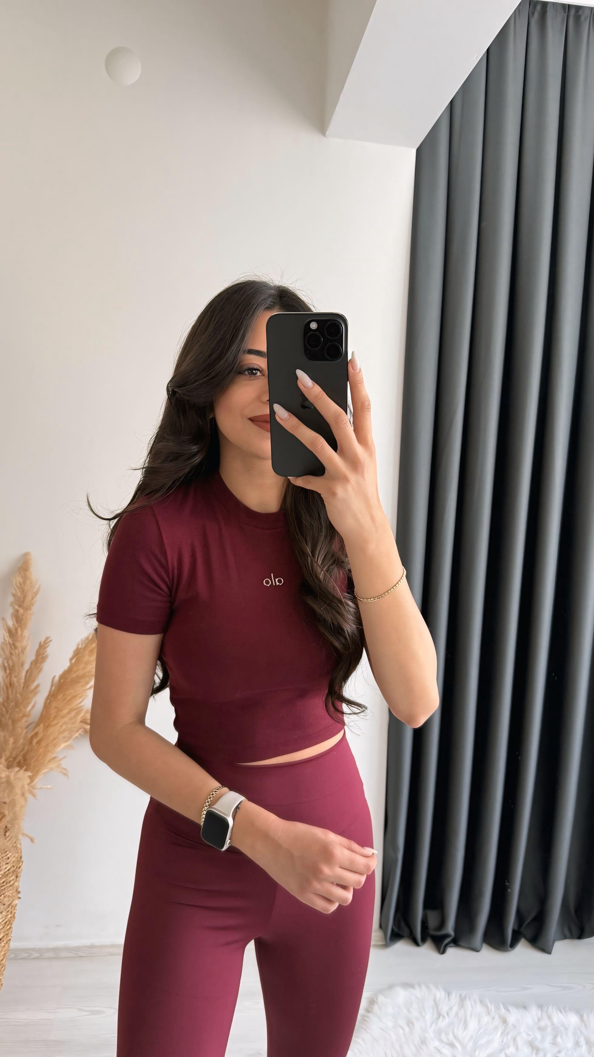 Alone Premium Doku Orj Marka Crop Bluz Bordo