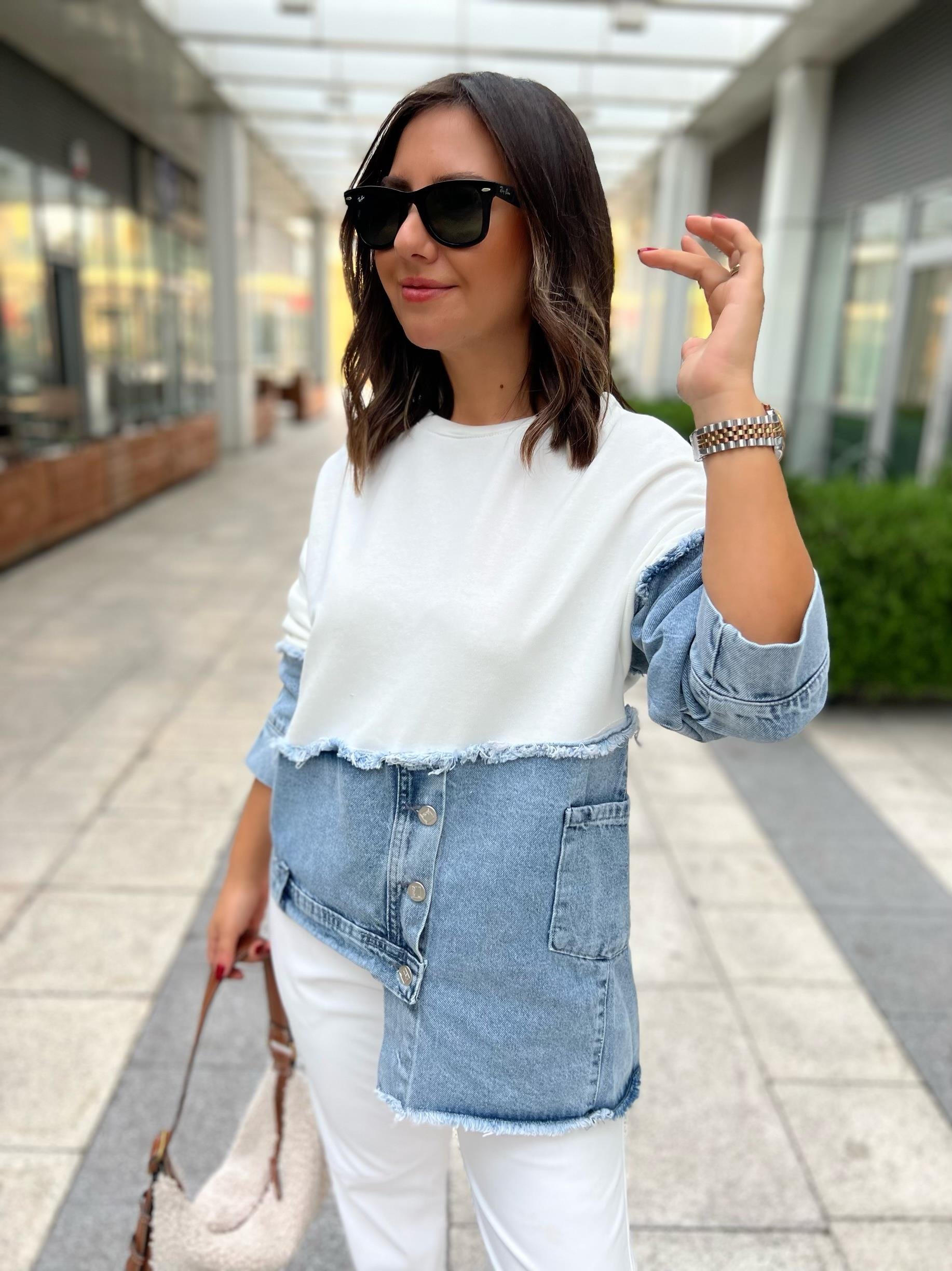 Jean Garnilli Beyaz Sweat Kubra Ozbey
