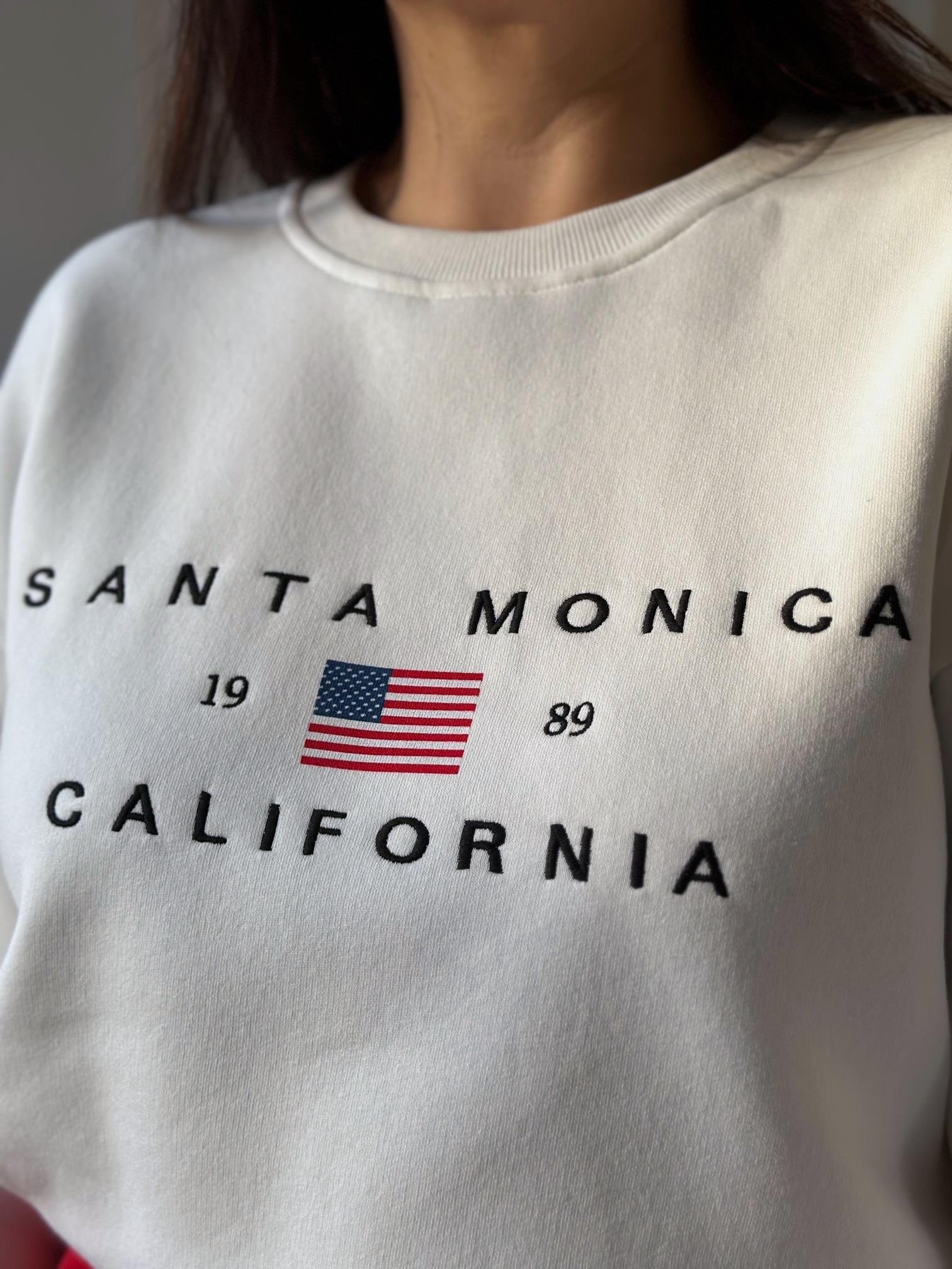 Orjinal Marka Santa Monica Nakışlı Sweat | Nora Butik