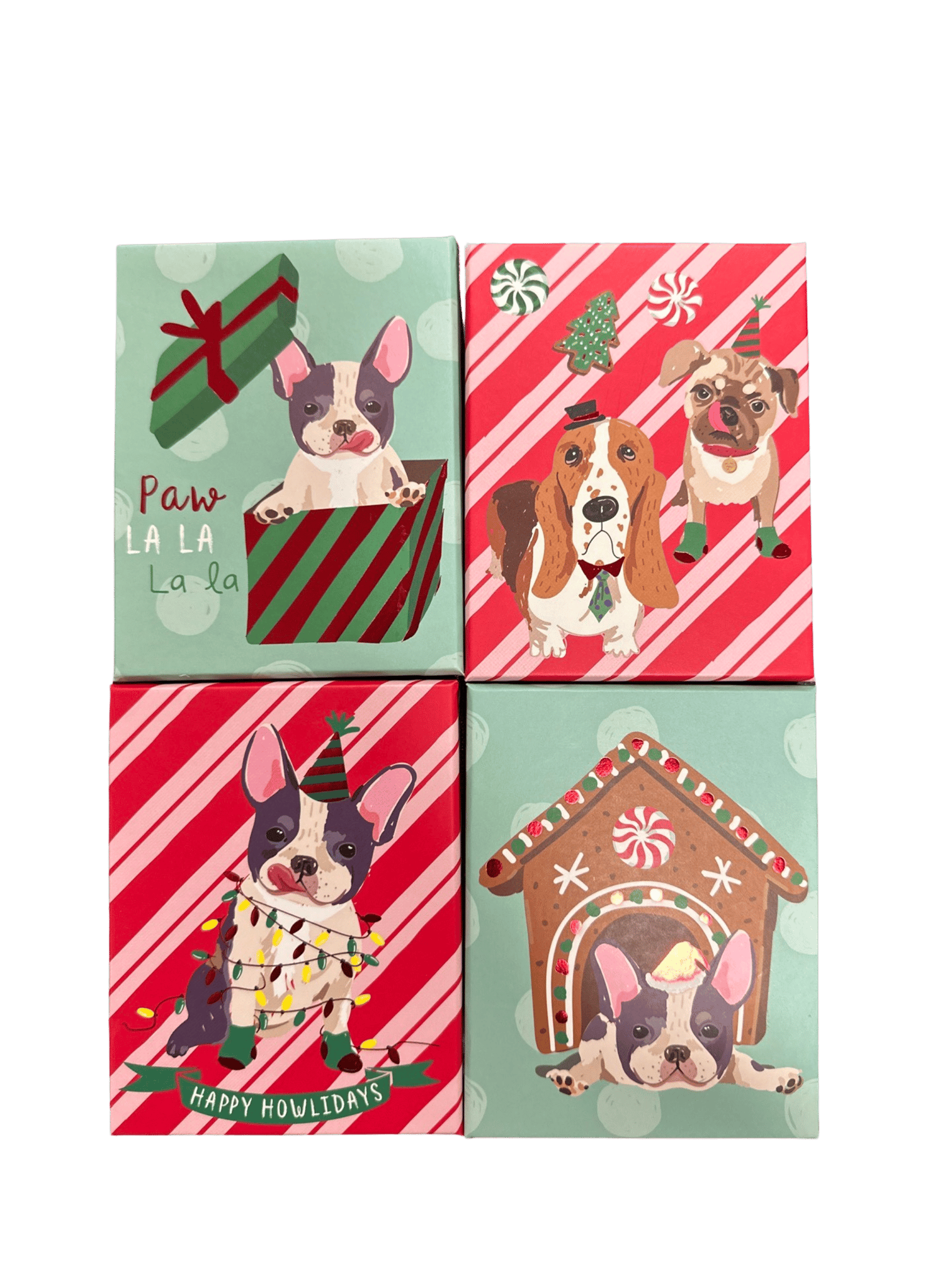 New Year Cute Dog & Cookie House Hediye Kartı Kutusu 8'li Paket