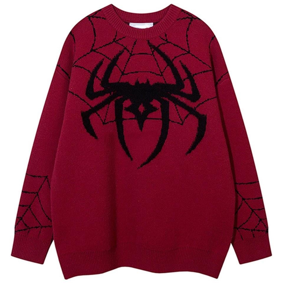 Y2K Streetwear Spider Web Oversize Unisex K rm z Kazak Gofeel