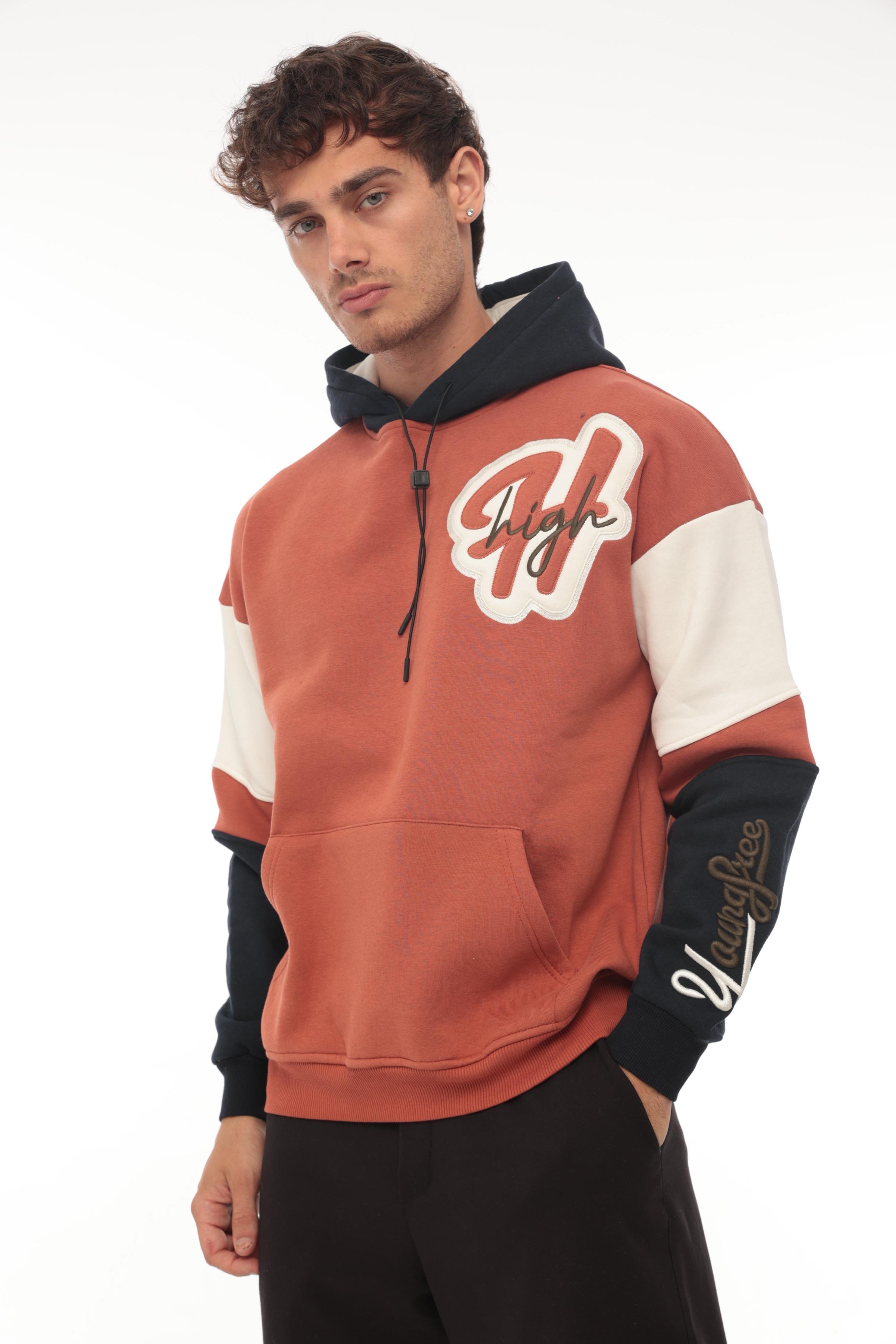 Miron High Nakışlı Oversize Sweatshirt - Somon- 2315