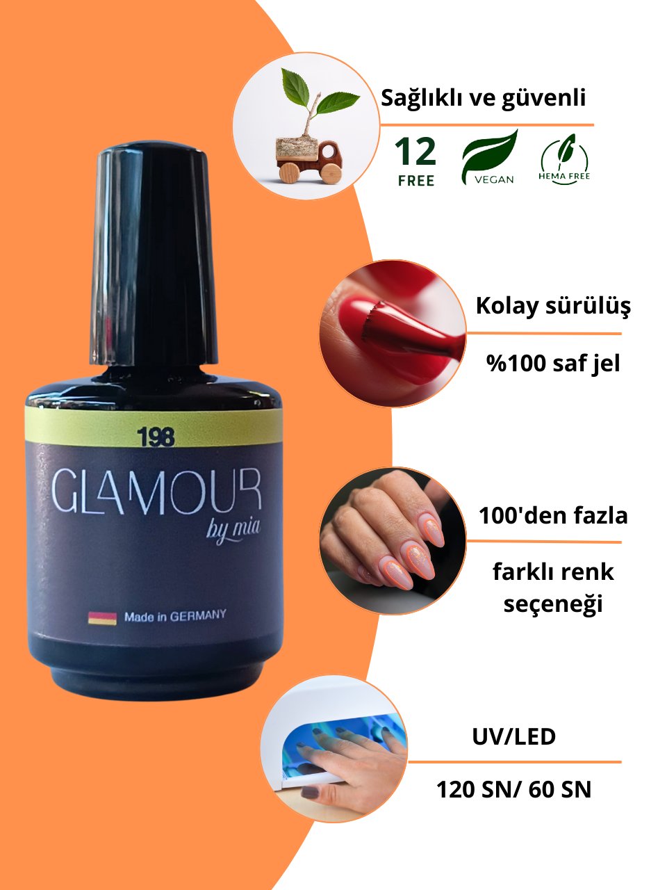 Glamour Kalıcı Oje 198