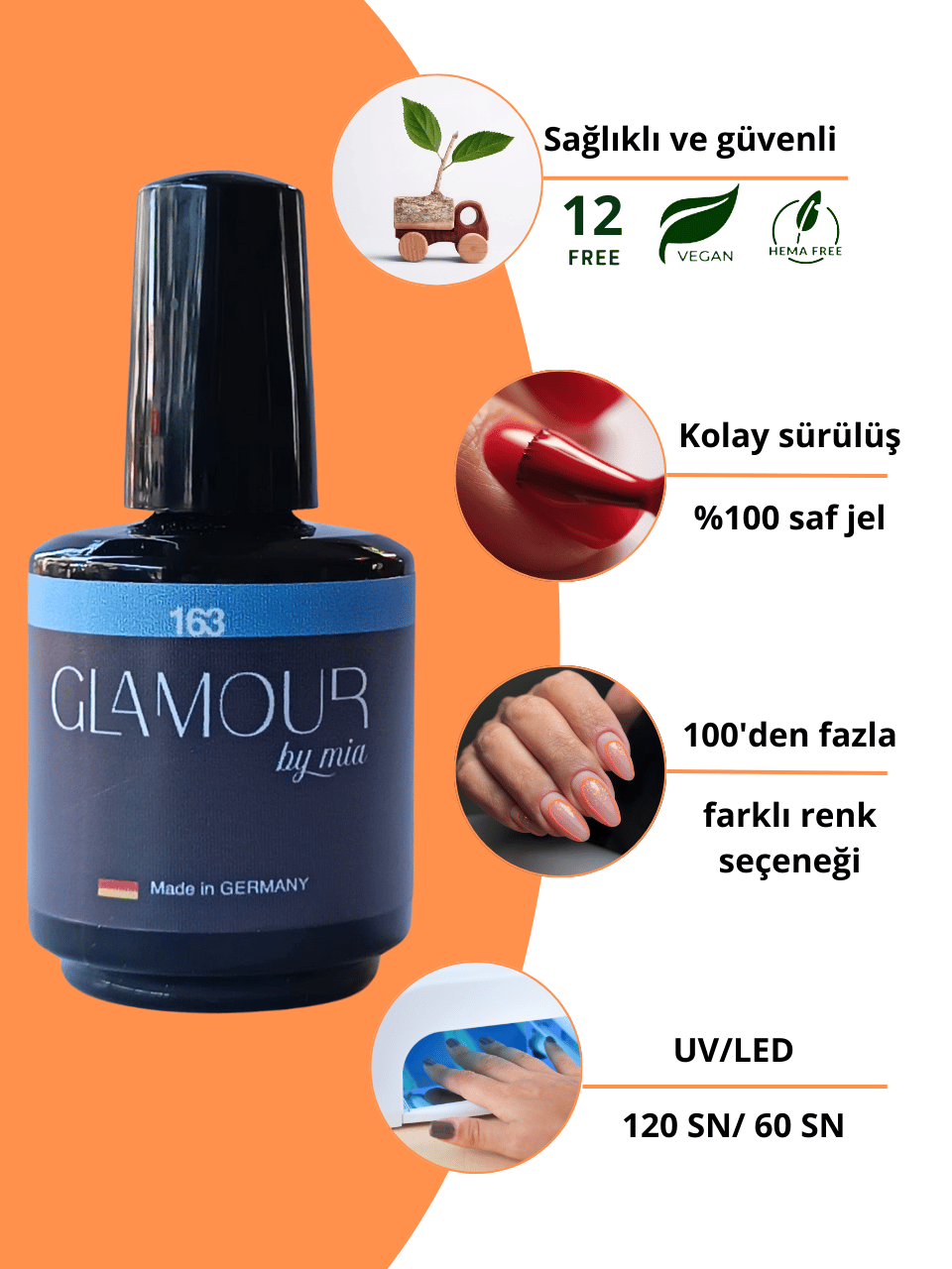 Glamour Kalıcı Oje 163