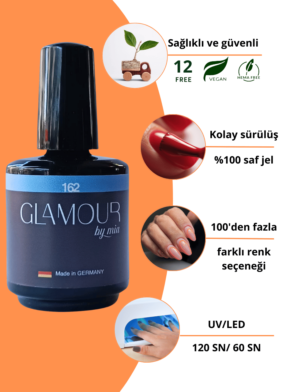 Glamour Kalıcı Oje 162