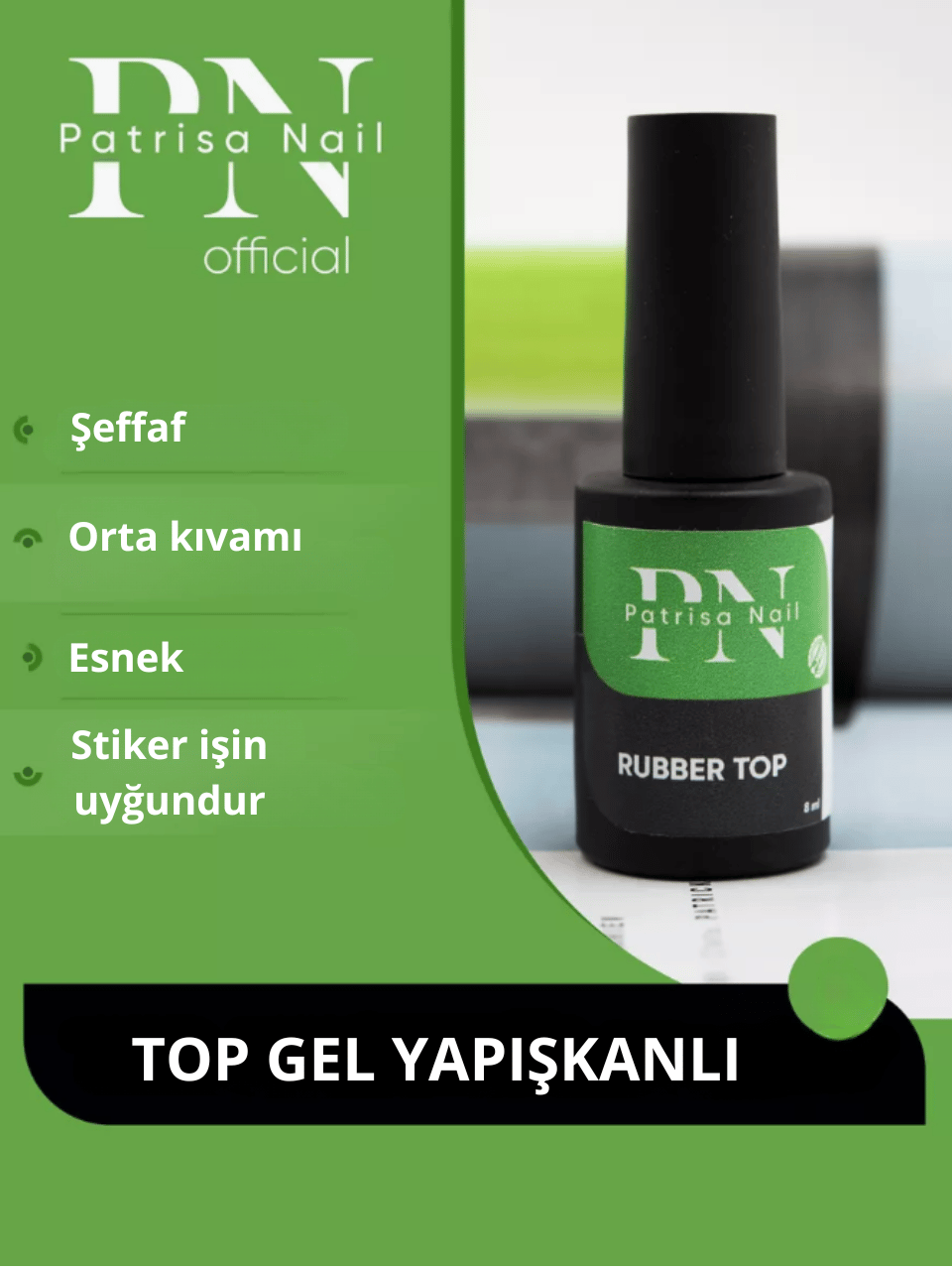 Rubber Top Coat 8 ml Wipe