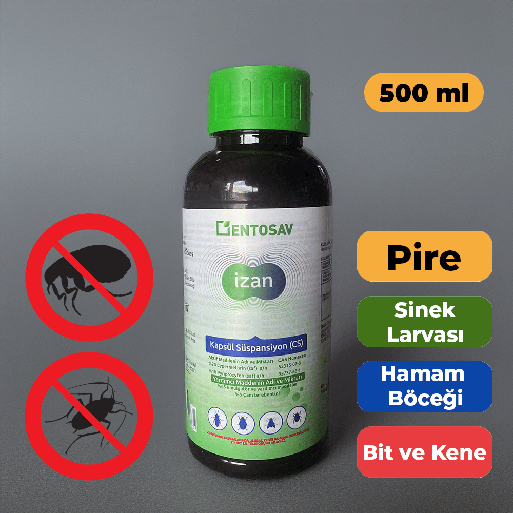 イヴァンカ İZAN Pire, Bit ve Hamamböceği Mücadele Konsantre İlaç 500 ml