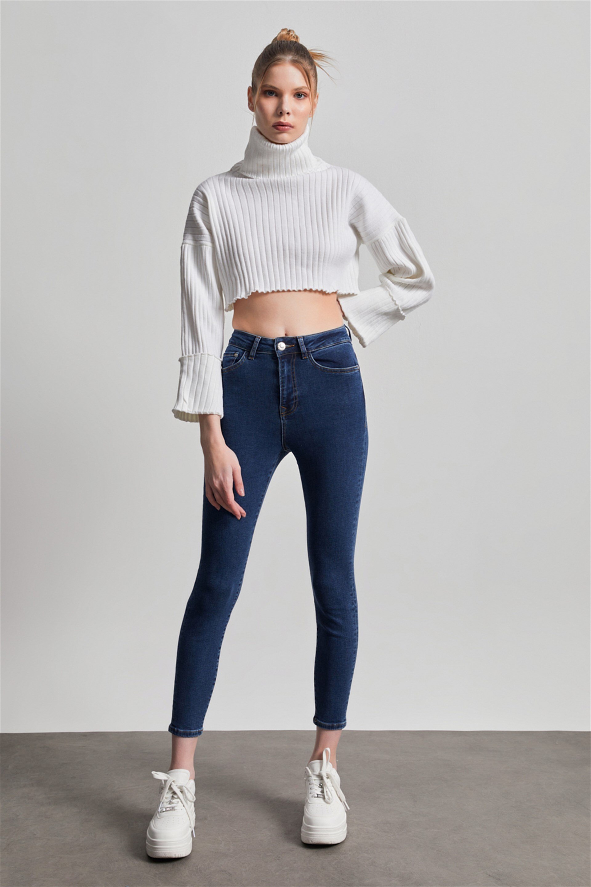 Kadın Koyu Mavi Süper Yüksek Bel Skinny Jean | YOUR NAME