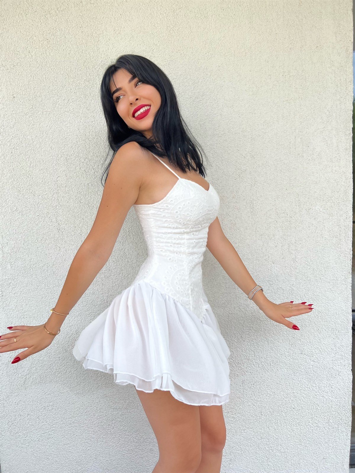 beyaz mini elbise
