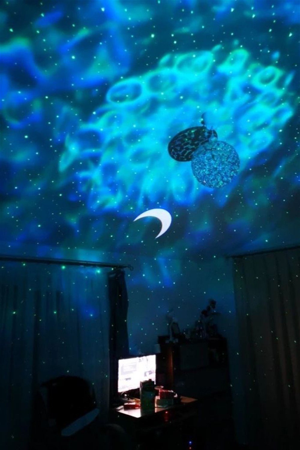 18 Efektli Gökyüzü Moon Projektör Hoparlör Gece Lambası | Bukashops.com