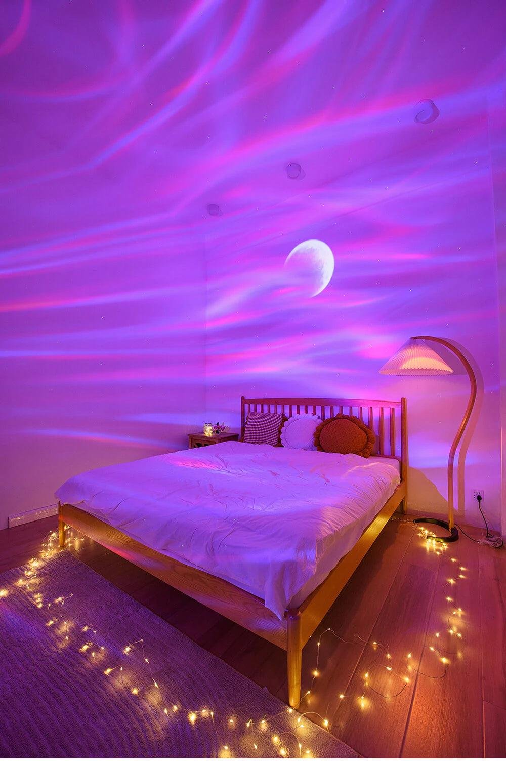 Aurora Kuzey Işıkları Starry Projektör Hoparlör Gece Lambası