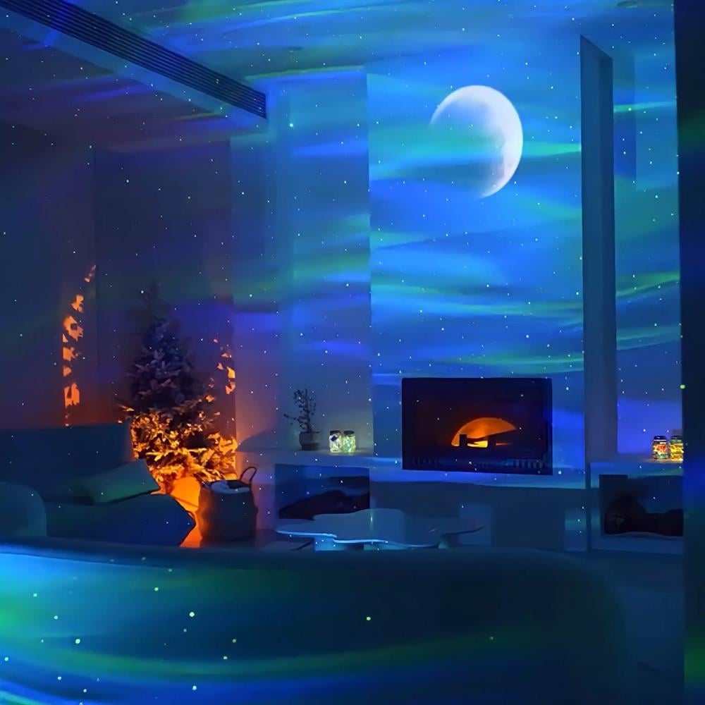 Aurora Kuzey Işıkları Starry Projektör Hoparlör Gece Lambası