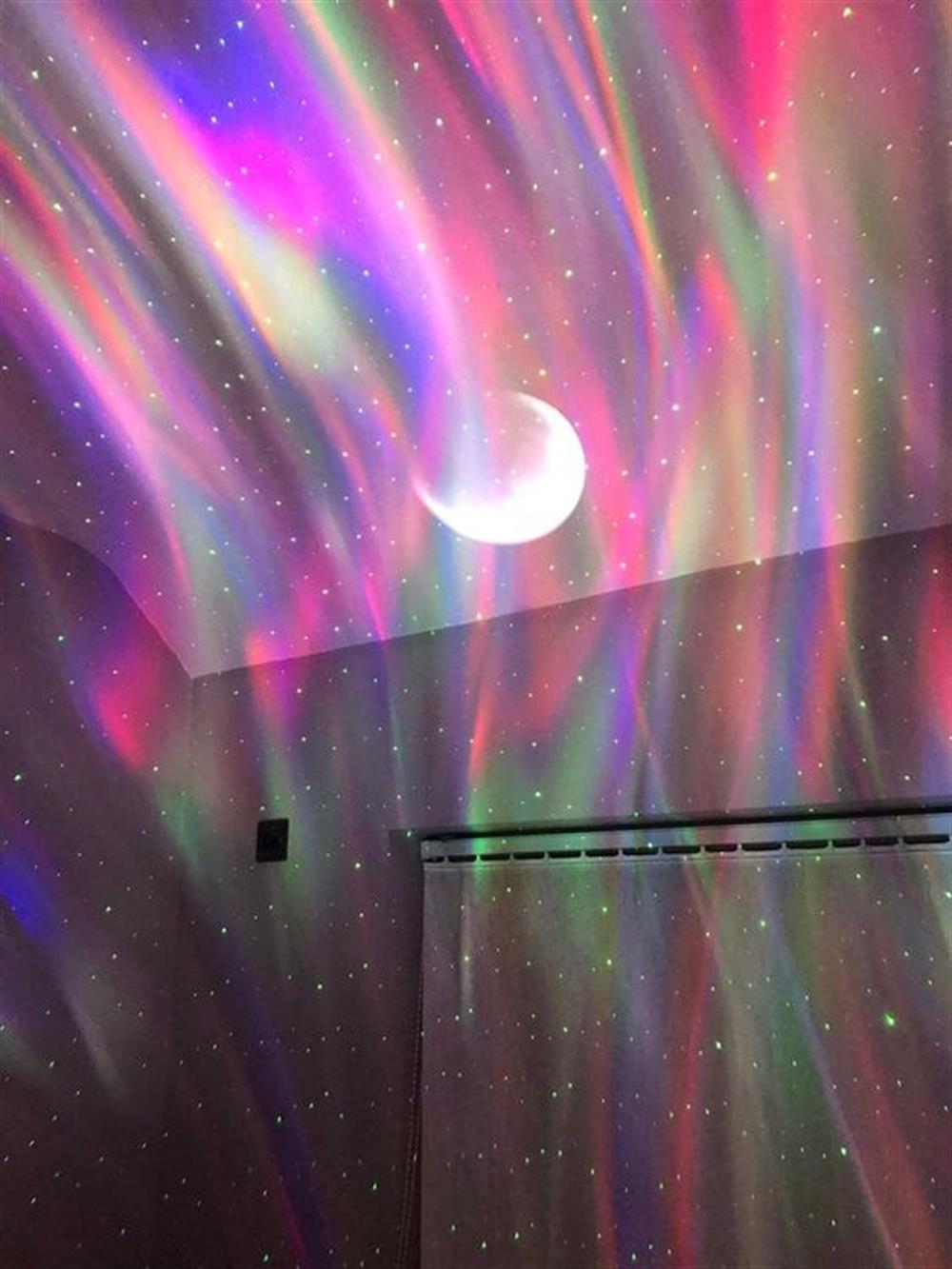 Aurora Kuzey Işıkları Starry Projektör Hoparlör Gece Lambası