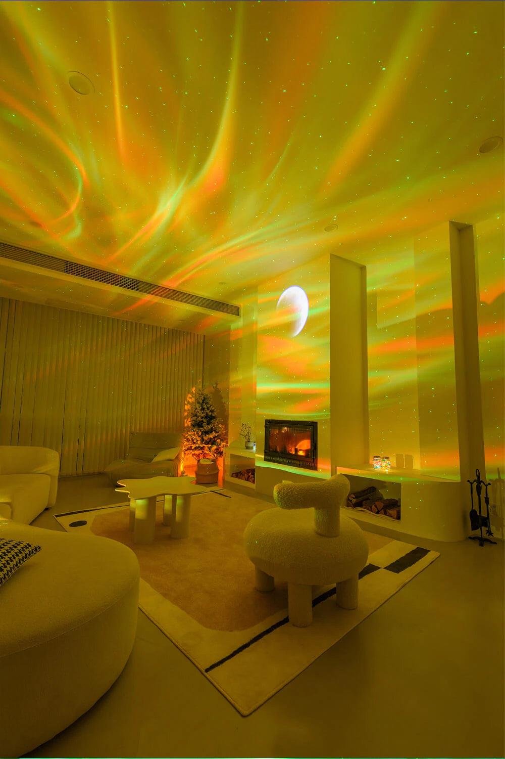 Aurora Kuzey Işıkları Starry Projektör Hoparlör Gece Lambası