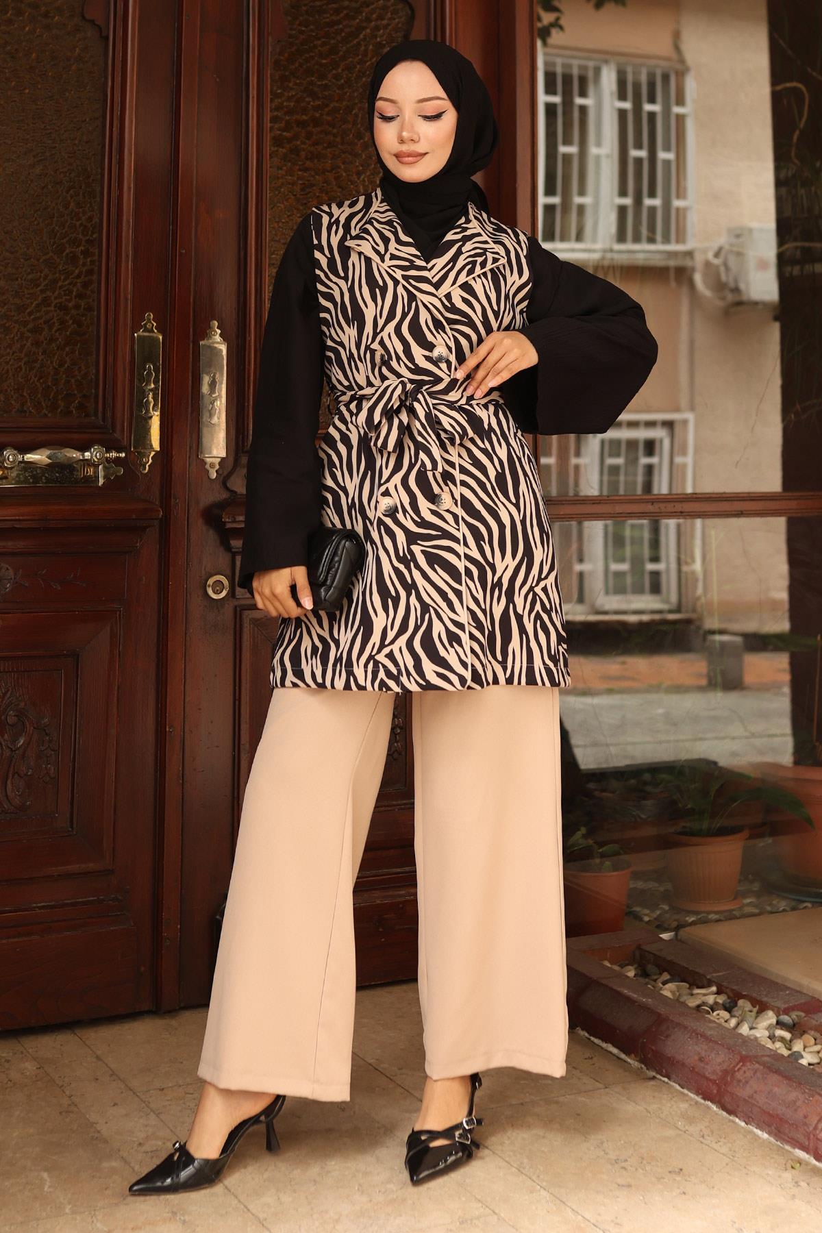 Zebra Desenli İkili Takım