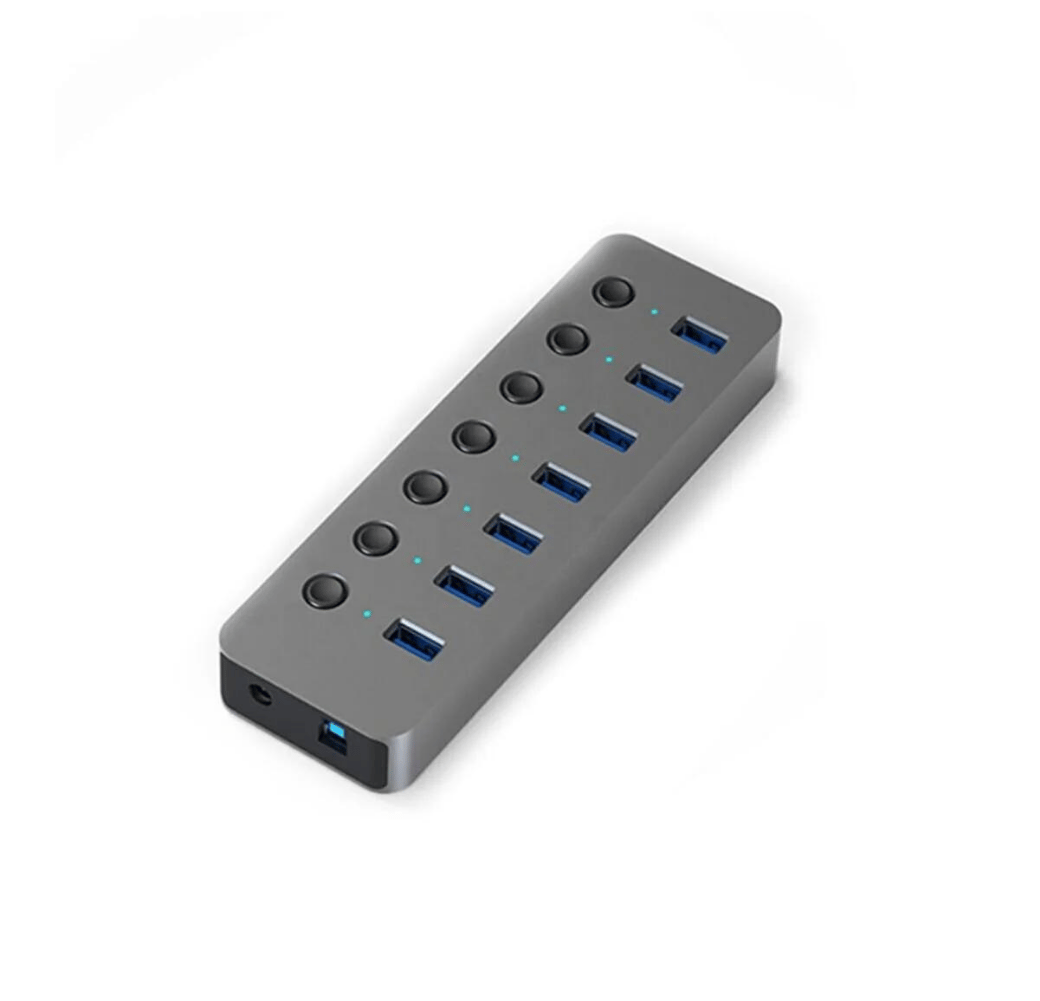 Blueendless 7 Port USB 3.0 Çoğaltıcı Çoklayıcı Adaptör ve Güç Adaptörü Gri  HU701