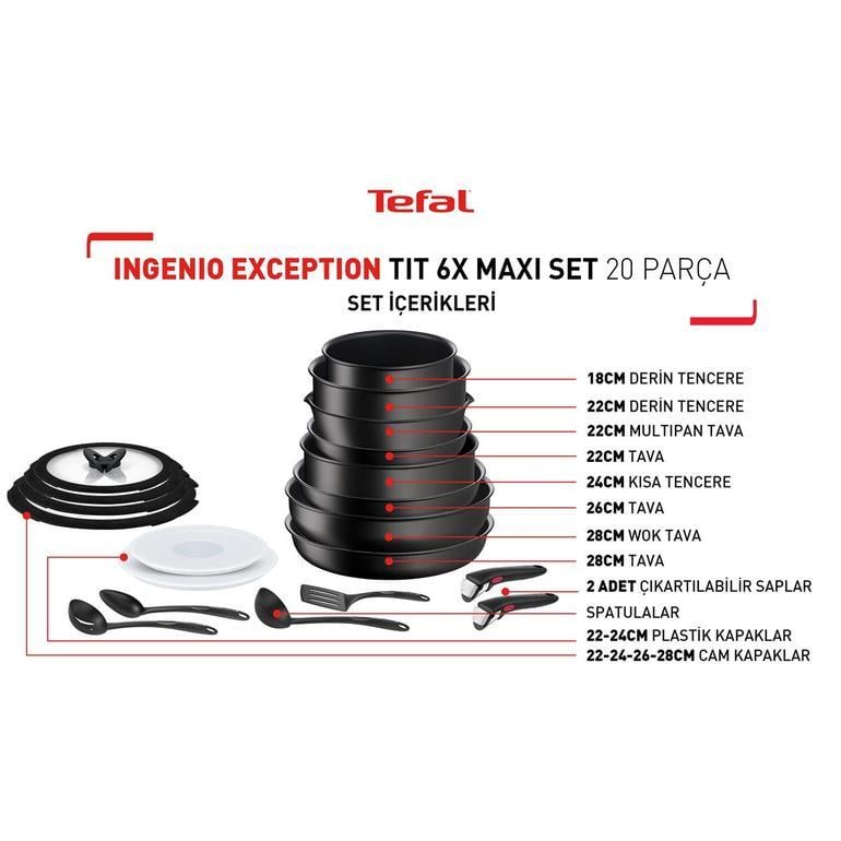 Tefal Titanyum 6X Ingenio Exception Maxi Set 20 Parça (Teşhir & Outlet) -  2100125492 - Teşhir & Outlet Fırsatlarıyla | En Uygun Fiyatlar ve Hızlı  Kargo!