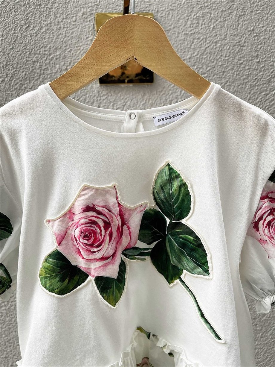 Dolce Gabbana Rose Kız Çocuk Tişört Desenli Renk 12 Yaş Beden