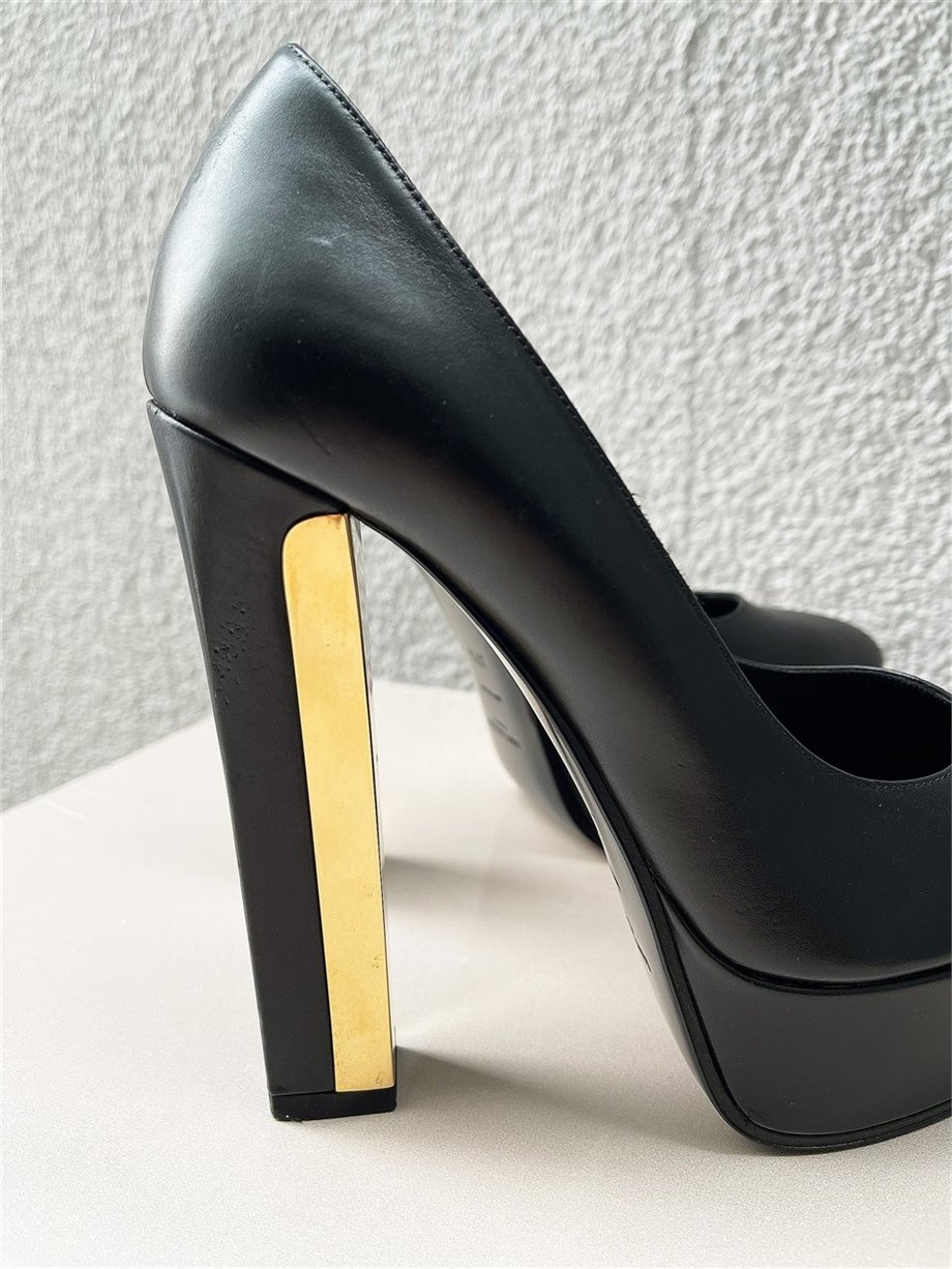 Yves Saint Laurent Gold Heel Topuklu Ayakkabı Siyah Renk 37.5 Beden