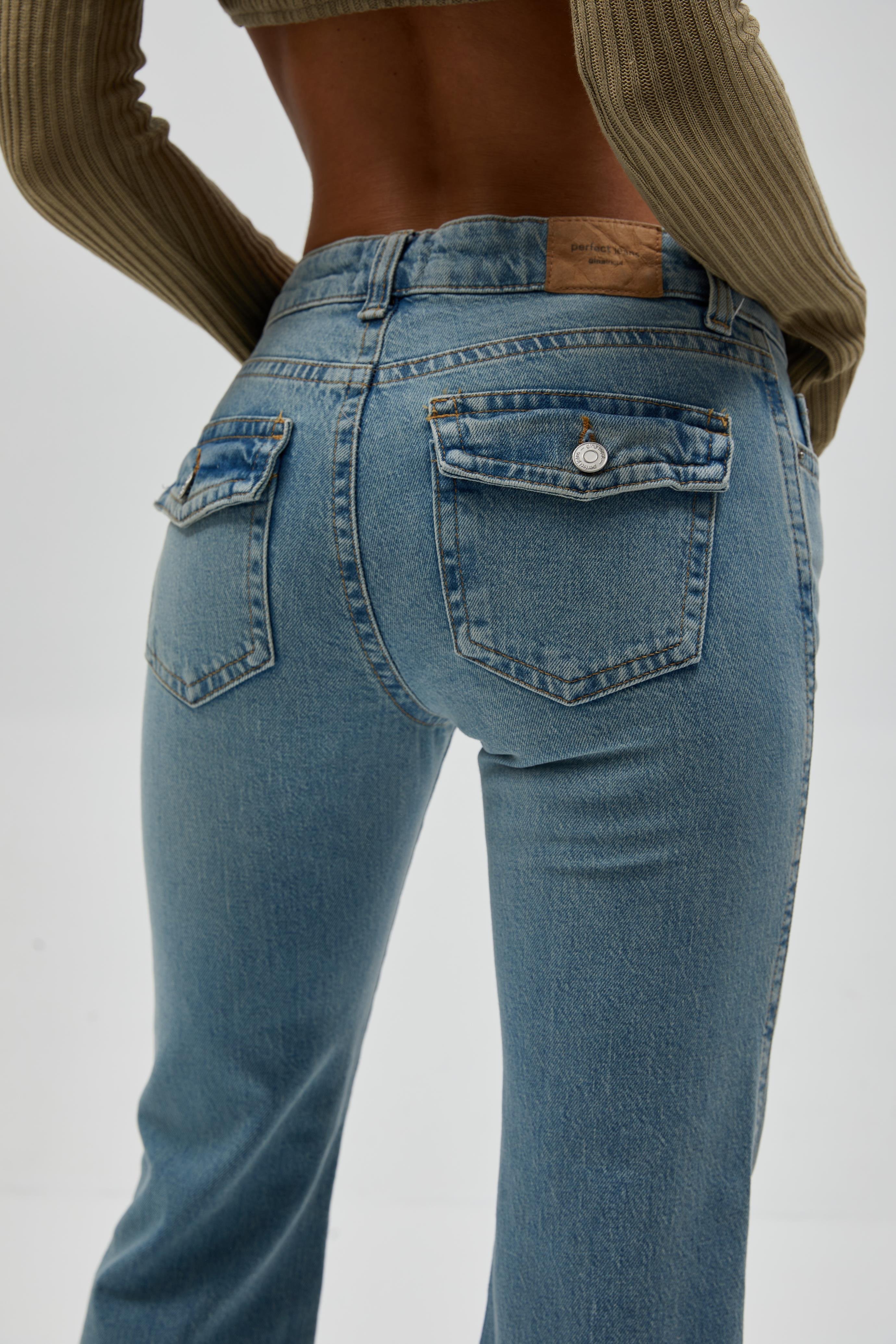 Düşük Bel Cep Detaylı Jean