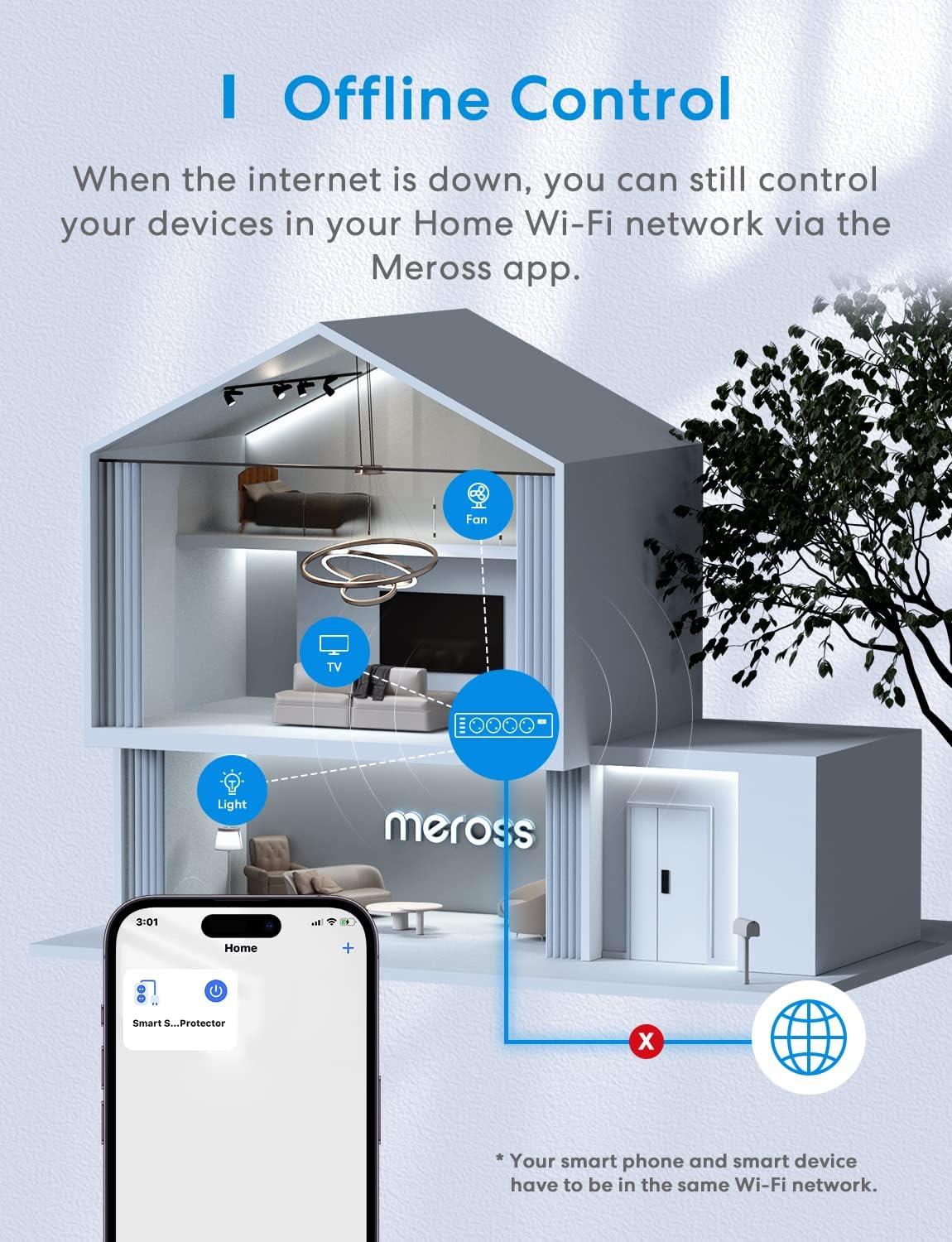 Meross Akıllı Çoklu Priz 4 Güç + 4 Usb MSS425F (Apple Home Destekli)